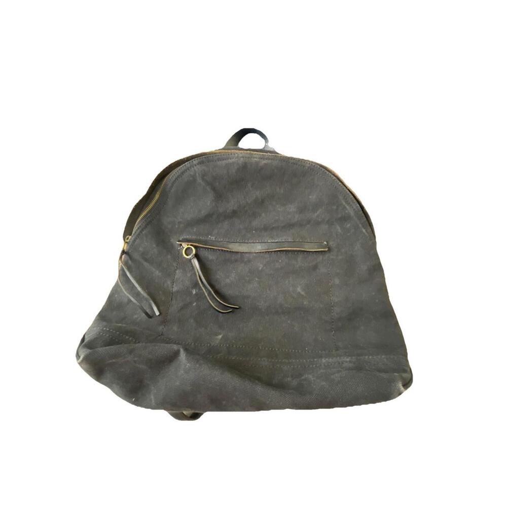 Madewell‎ Charleston Canvas Backpack Leather Trim Blue H90